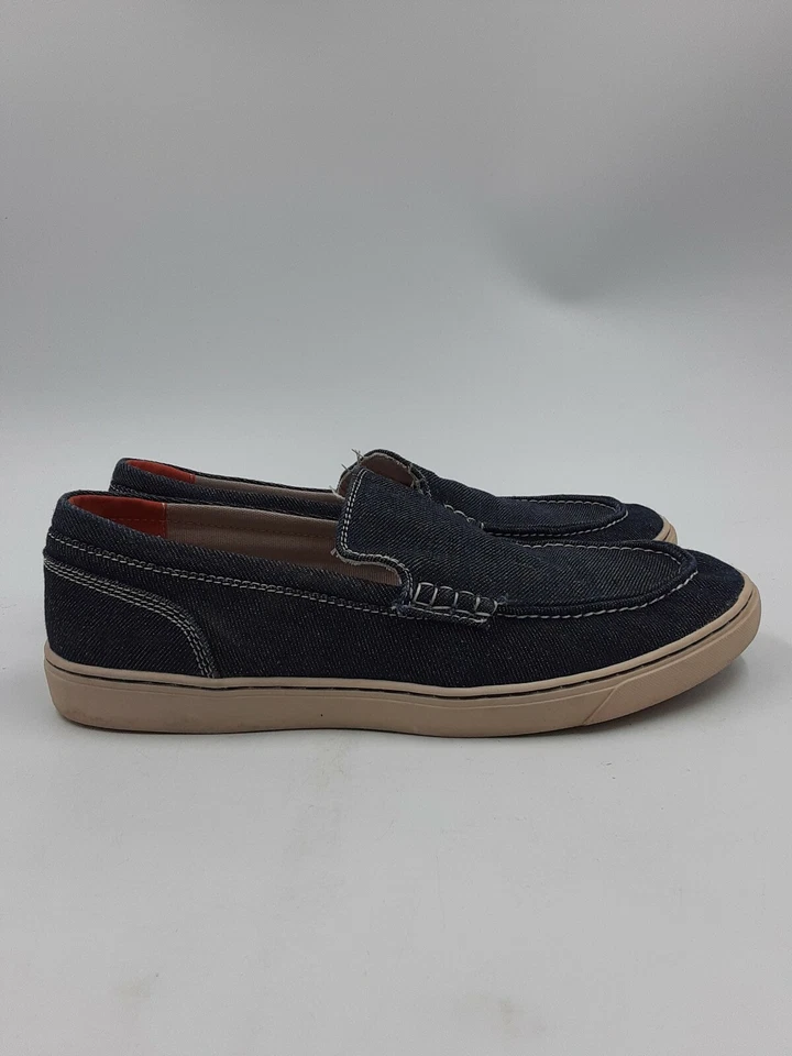 Calvin Klein джинсы ZEUS палубы/лодки туфли темно-синий джинсовой ткани без шнуровки размер 9US 42EU - Изображение 2 из 4