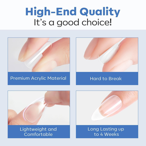 Short Square Nail Tips, Pre-Shaped Soft Gel Tips Fake Nails False Acrylic Clear - Picture 7 of 12