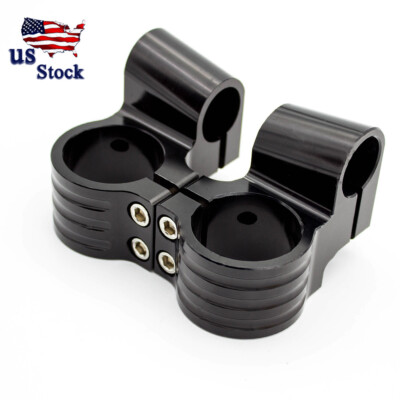 CNC Black 31mm Riser Motorcycle Fork Tube Clip Ons Handlebar Head Mount