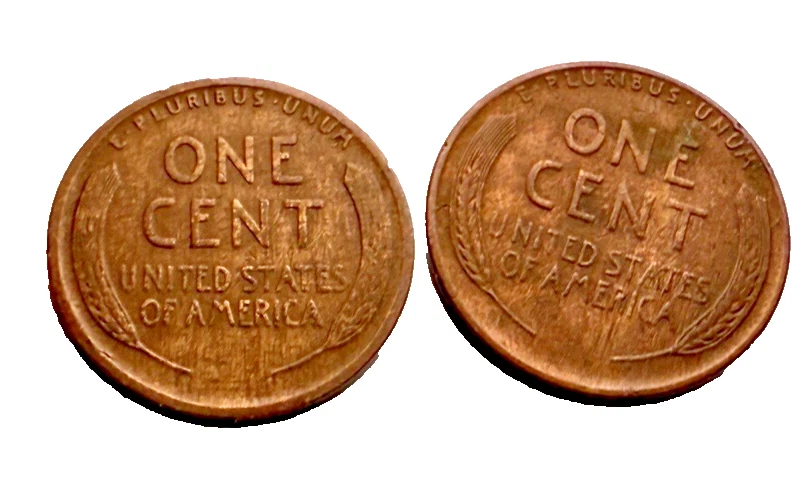 1918 & 1938 Wheat 1c “Woody” Lamination Errors ~ Lamination Peel on '38 ~ P69 - Image 2 of 3