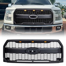 Front Raptor Grille Grill W Emblem Base Amber Lights For 2015-2017 Ford F150