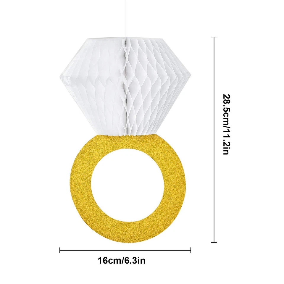 WILLBOND 6 Piezas Anillo de Compromiso Panal Colgante Decoraciones Ducha Nupcial... Foto 2 de 4