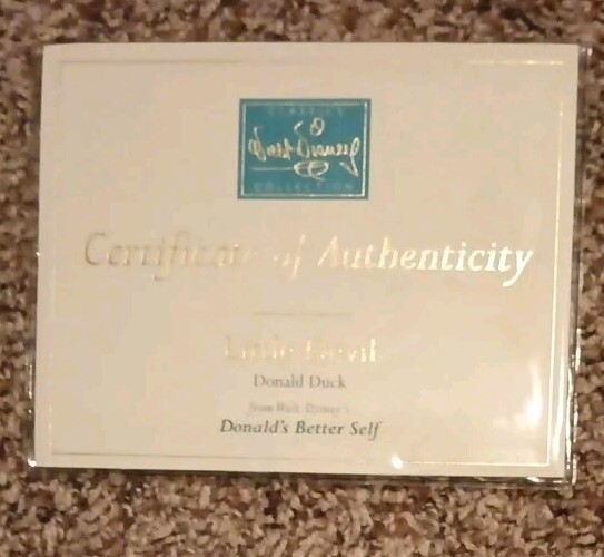 Sealed Disney Classics Collection Certificate of Authenticity: Little Devil