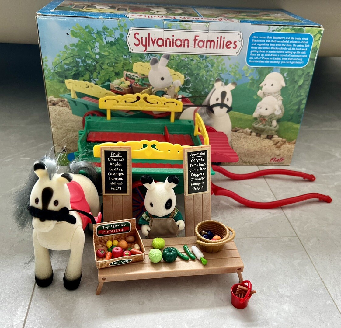 Sylvanian families FARMERS CART AND PONY Rabbit Calico Critter Complete  Flair