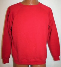 Vintage 80s HANES SPORT Blank Red Cotton Acrylic Raglan SWEATSHIRT M Vtg SOFT