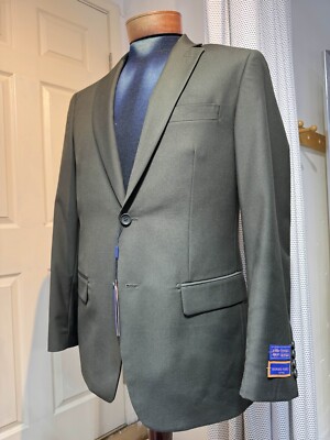 Giorgio Fiorelli Men's 2 Piece Solid Olive Suit