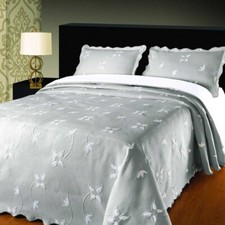 Elainer Julia Soft Touch Bedspread Floral Embroidered Cotton, Single Double King