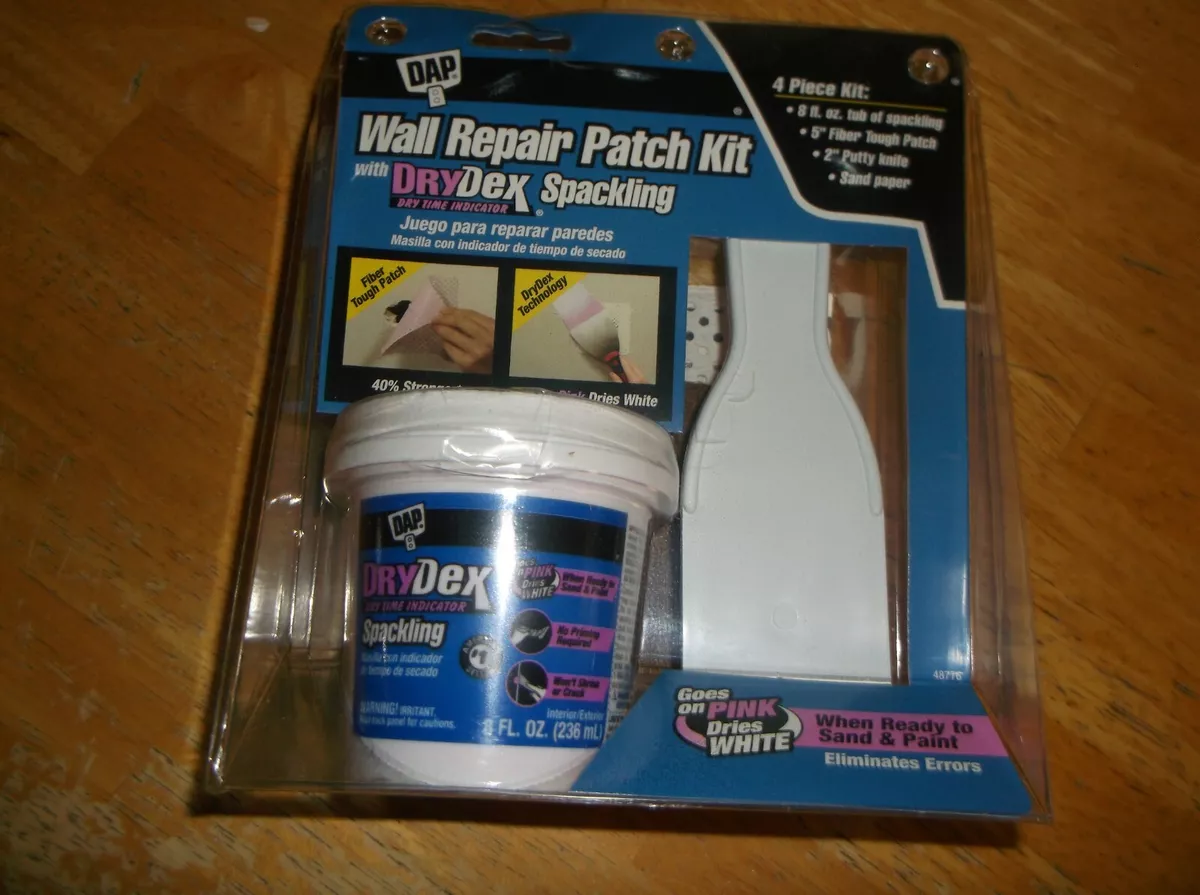 NEW DAP WALL REPAIR PATCH KIT WITH DRY DEX SPACKLING 8 OZ