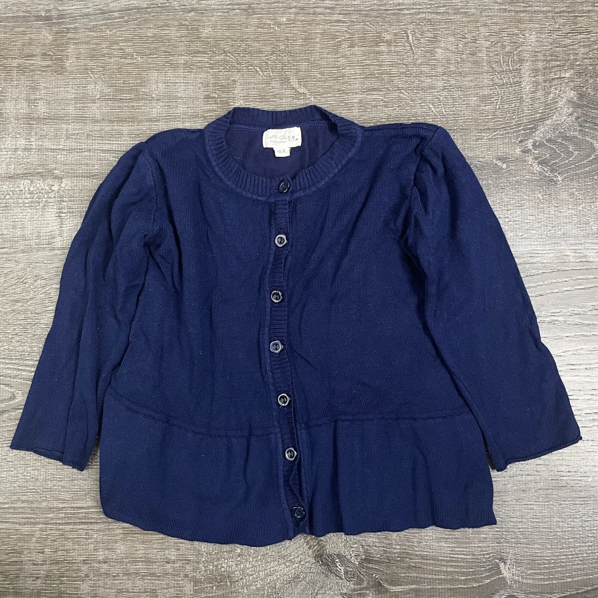 Lapis Girl Girls Cardigan Button Up Knit Sweater Long Sleeve Navy