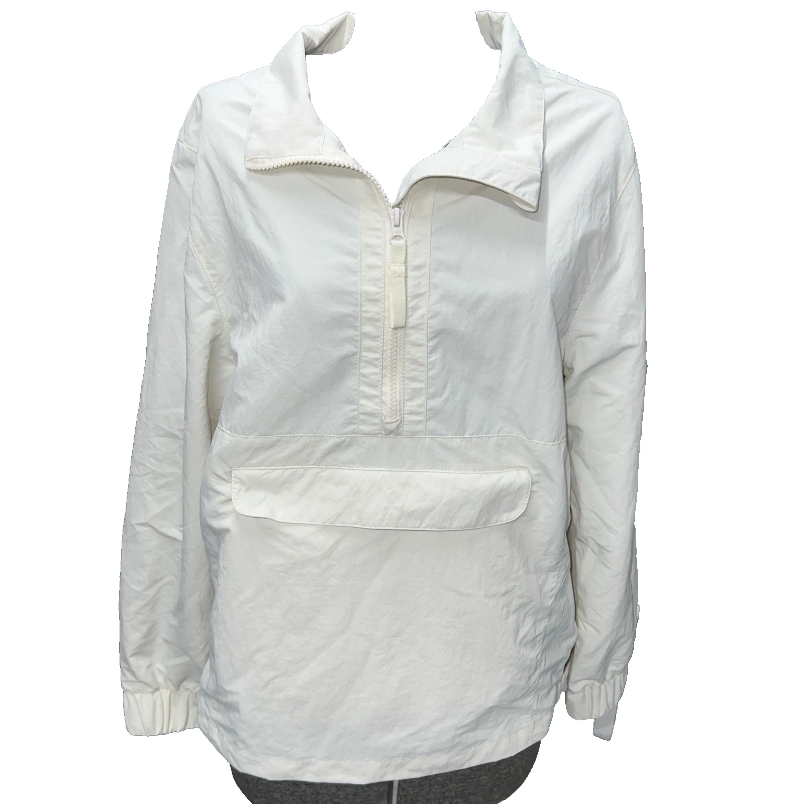 OFF WHITE Pullover a vento uomo Barbuto Capra 1 4 Zip con cerniera da tasca Med Off White