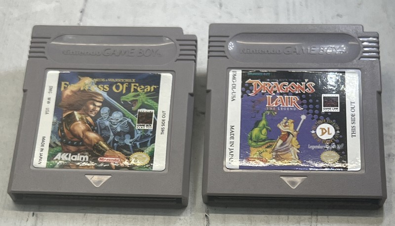 Nintendo Game Boy Fortress of Fear Wizards & Warriors,Dragon’s Lair The Legend