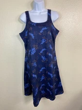 Light Bare Sleeveless Blue Dress size XL UPF 50 UV Protection Floral Outdoor