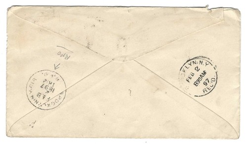 US 1897 ADVERTISING GRAND HOTEL JANESEVILLE WIS. RPO WITH CANCELS WHITNEY POINT - Picture 2 of 2