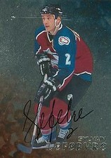 Sylvain Lefebvre autographed Hockey Card (Colorado Avalanche) 1998 BAP #184