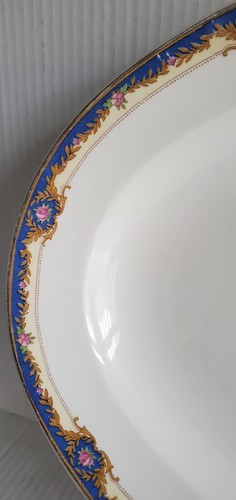 1914-1925 Antique Large Wm. Grindley Platter - Pink Roses in Border-11.5"x16" - Picture 2 of 5