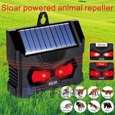 Animal Repeller Solar Ultrasonic In/Outdoor ﻿Dog Fox Birds Rat Repellent w/ 2LED