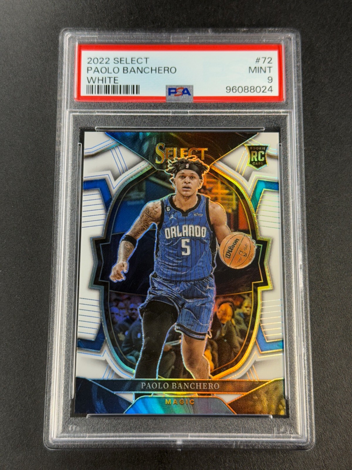 PAOLO BANCHERO 2022 PANINI SELECT #72 WHITE PRIZM ROOKIE RC /149 PSA 9 NBA