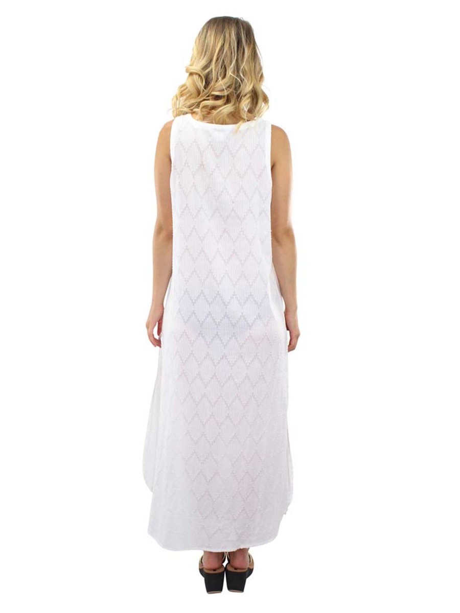 White Chevron Cover Up Dress Size Medium
