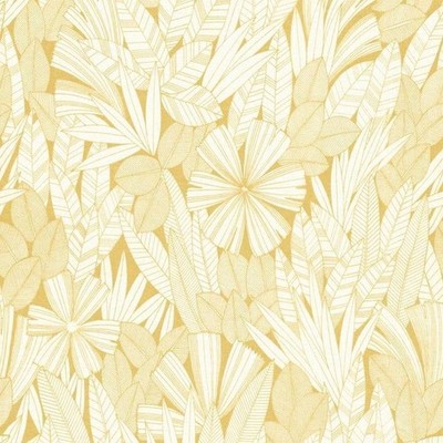 FD26343_Happy Banana Leaf Golden yellow cream Fine Decor Wallpaper