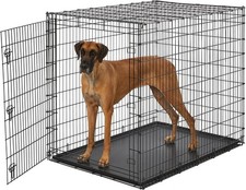 MidWest Homes for Pets Single Door Folding Dog Crate with Divider Panel All Size