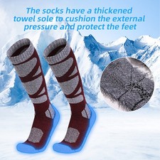 Knee High Winter Ski Socks Warm Breathable Sweat Wicking Mountaineering Soc EHXA