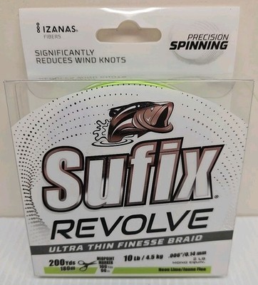 Sufix 691 Revolve Braid 10lb 200YD Neon Lime Fishing Line New Sealed