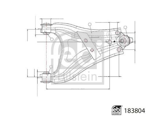FEBI BILSTEIN 183804 Wheel Suspension Track Control Trailing Arm Front Right
