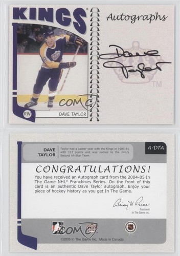 2004-05 ITG Franchises US West Edition Dave Taylor #A-DTA Auto 0c3 - Foto 3 di 3