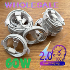 60W/100W Type C To USB C Cable Fast Cord Lot For iPhone16 16e 17 Air 15 Samsung