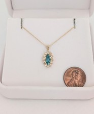 Emerald  Diamond Necklace 14K 2.4 Grams Retail Price 1399 Make Me An Offer 