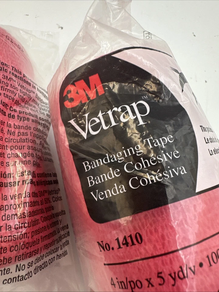 Lot Of 2 3M Vetrap 4 In. x 5 Yd. Bandaging Wrap, Red 1410R 3M 1410R Elastic - Image 2 of 4