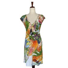 Jams World Dress Large Tropical Floral Vacation Hawaiian "Mera Monstera" W309