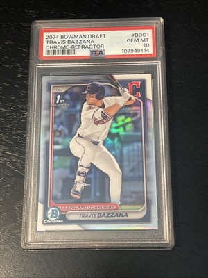 2024 Bowman Draft Travis Bazzana Chrome Refractor 1st #BDC-1 Guardians PSA 10