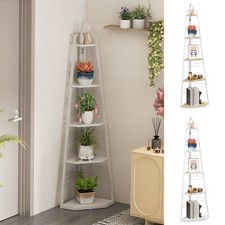 5-Tier Corner Shelf, Storage Unit with Foldable Steel Frame, Refurbished