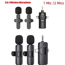 Wireless Lavalier Microphone Mini Mic for iPhone Android Video Recording Vlog