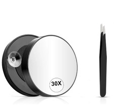 30X Magnifying Round Mirror with Suction Cup Mount Makeup/Travel/Shower/Shaving