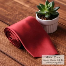 Bruno Conte Vintage Classic Silk Tie - Timeless Elegance