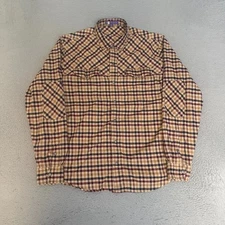 IBEX Shirt Mens Size XL Plaid Long Sleeve Snap Button Flannel Organic