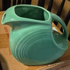 fiesta Green Glossy Ceramic Pitcher 5 Cup Solid Art Pottery w/ Handle Spout
