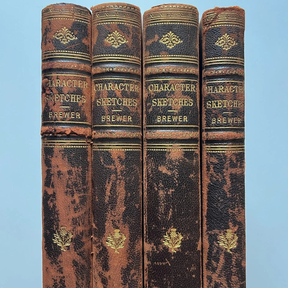 Character Sketches of Romance Fiction & the Drama Brewer 4 Vol Set Antique 1890s - Image 3 of 4
