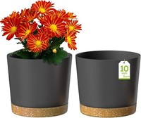 Moderne BlumentöPfe 25Cm - 2Er-Set Kunststoff Mit Untersetzer Und AbflusslöChern