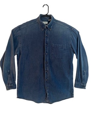 L.L.Bean Men L Made In USA Denim Shirt Vhtf Vintage Limited Edition