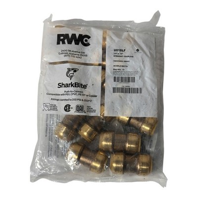 Brand New Sealed SharkBite 3/4'' x 3/4'' Straight Coupling Push Fittings QTY 12