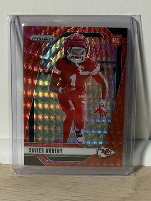 2024 Panini Prizm Xavier Worthy RC Red Wave Prizm #399 /149 Rookie Chiefs #119