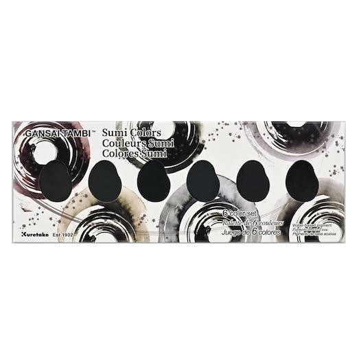 Kuretake Gansai Tambi Watercolour Paints Set - 6 Sumi Colors Set