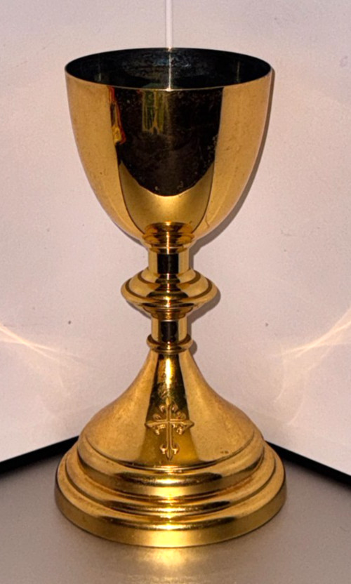Vintage Catholic Church Altar Gold Brass Chalice