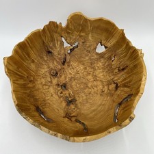 Maple Burl Wood Turned Natural Live Edge Bowl, Artist Signed V Leibrant 0152 Lg