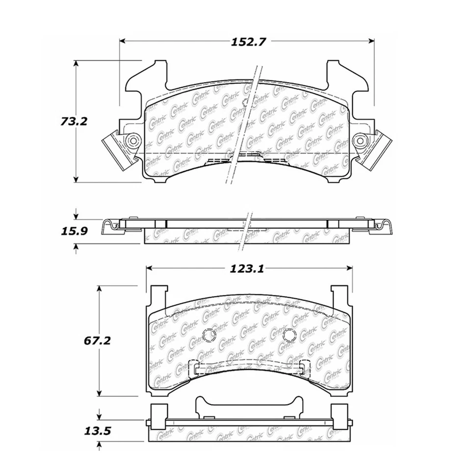Juego de pastillas de freno de disco trasero C-Tek rotor de freno de disco 3 piezas para Buick Electra 1979-1979 Foto 4 de 4