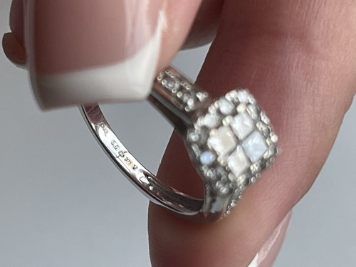 Engagement Ring Princessa 9ct White Gold Cluster 0.50ct Diamond Ring. Hsamuel. - Picture 20 of 24