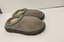 UGG TASMAN DARK GREY SUEDE SHEEPSKIN BRAID CLASSIC WOMENS 9 UK 7 MENS 8 SLIPPERS